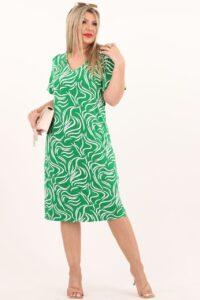 Zielona sukienka damska we wzory