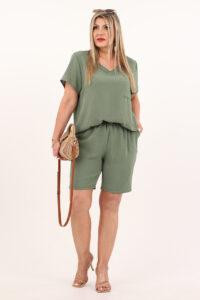 Letni komplet spodenki i bluzka zielony