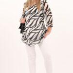 Zwiewna szyfonowa tunika w zebrę