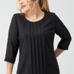 Czarna bluzka damska XXL – wizytowa moda dla puszystych kobiet