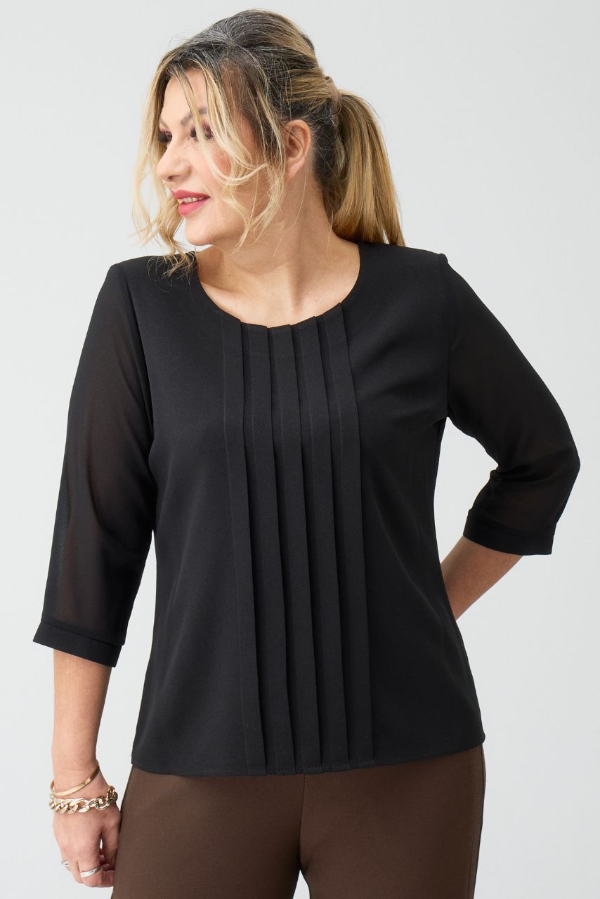 Czarna bluzka damska XXL – wizytowa moda dla puszystych kobiet