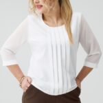 Wizytowa bluzka damska XXL biała – moda dla puszystych kobiet