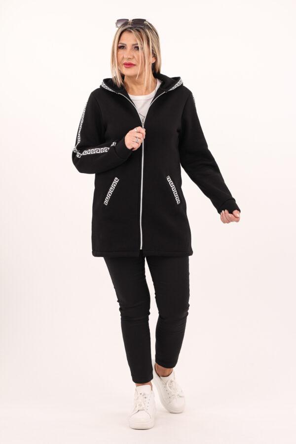 Bluza damska z kapturem i lampasami