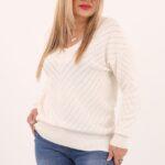 Biały sweter damski ażurowy