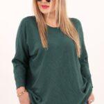 Butelkowy sweter z dekoltem w łódkę