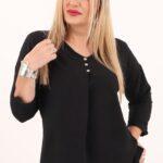 Bluzka damska XXL czarna – moda dla puszystych pań