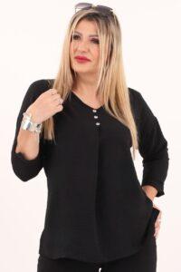 Bluzka damska XXL czarna – moda dla puszystych pań