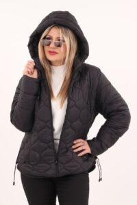 Czarna kurtka jesienna damska plus size