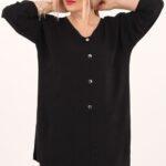 Czarna tunika z guzikami