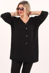 Czarna tunika z guzikami