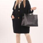 Czarny kardigan damski elegancki długi