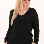 Czarny sweter damski ażurowy