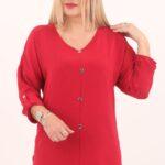 Czerwona tunika z guzikami