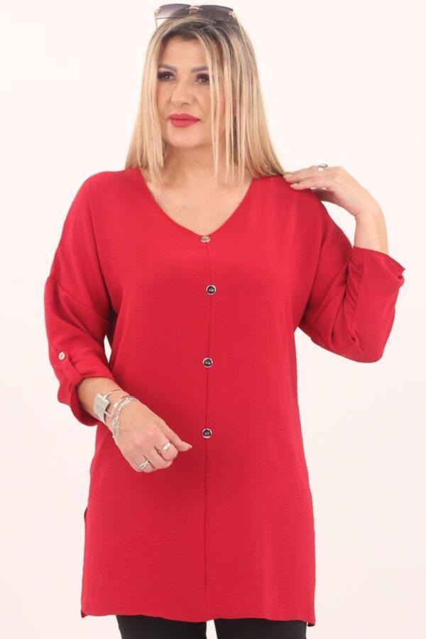 Czerwona tunika z guzikami