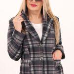 Damska marynarka w kratę różowa