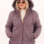 Fioletowa kurtka jesienna damska plus size