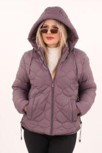 Fioletowa kurtka jesienna damska plus size