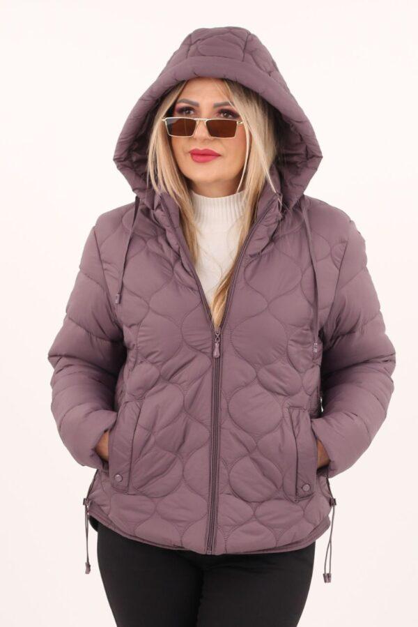 Fioletowa kurtka jesienna damska plus size