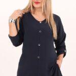 Granatowa tunika z guzikami