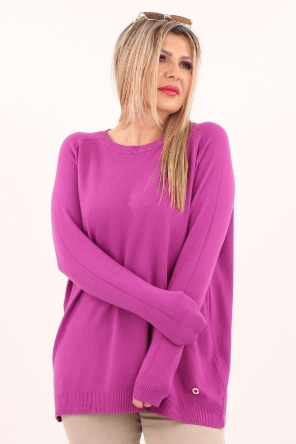 Klasyczny sweter damski amarantowy