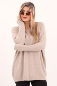 Klasyczny sweter damski beżowy