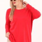 Klasyczny sweter damski czerwony