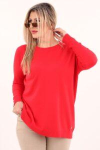 Klasyczny sweter damski czerwony