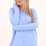Klasyczny sweter damski niebieski