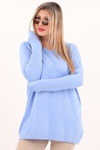 Klasyczny sweter damski niebieski
