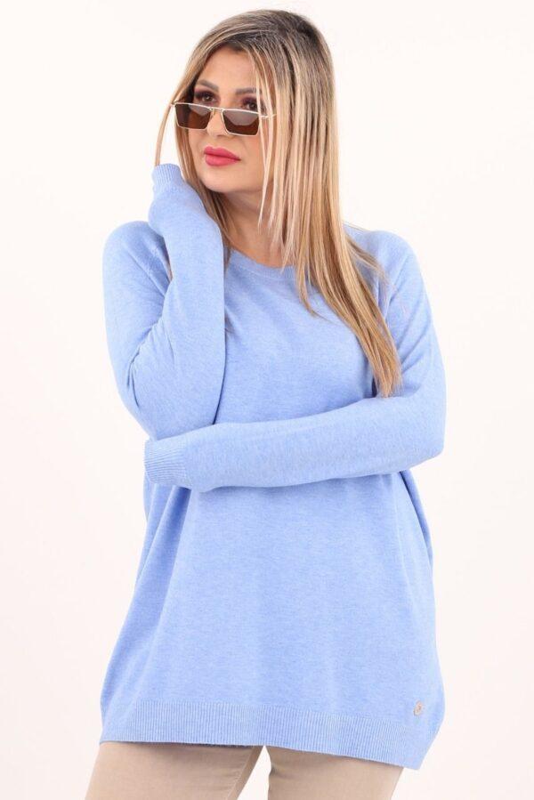 Klasyczny sweter damski niebieski
