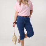 Spodnie jeansowe rybaczki damskie plus size