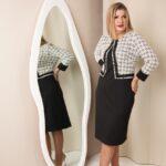 Sukienka z narzutką plus size czarna 2w1