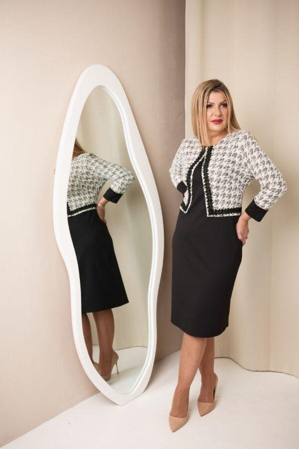 Sukienka z narzutką plus size czarna 2w1