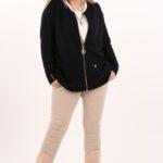 sweter rozpinany plus size w kolorze czarnym