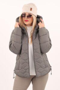 Szara kurtka jesienna damska plus size