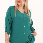 Zielona tunika z guzikami