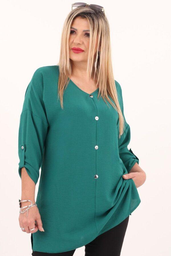 Zielona tunika z guzikami