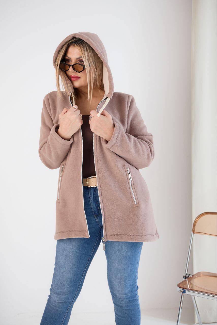 Bluza polarowa damska rozpinana beżowa