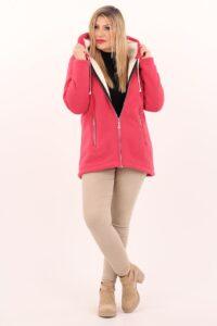 Bluza polarowa damska rozpinana czerwona