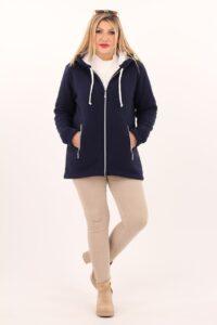 Bluza polarowa damska rozpinana granatowa