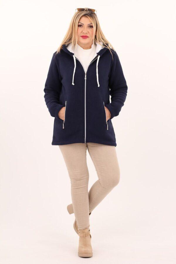 Bluza polarowa damska rozpinana granatowa