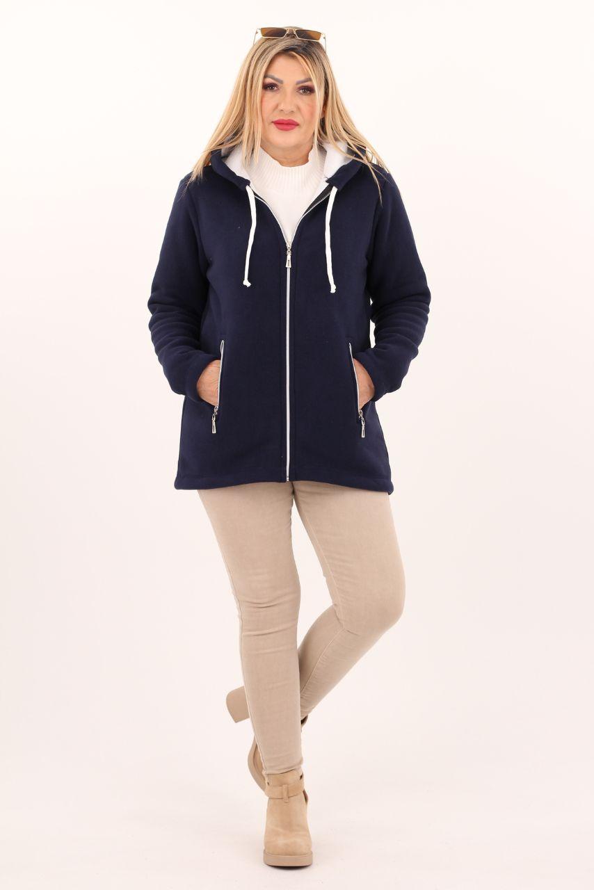 Bluza polarowa damska rozpinana granatowa