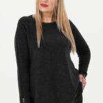 Ciepły sweter damski czarny oversize