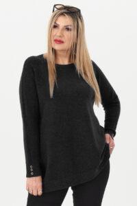 Ciepły sweter damski czarny oversize