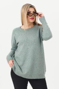 Ciepły sweter damski miętowy oversize