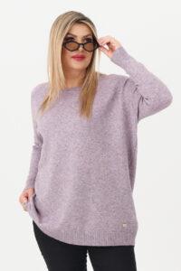 Ciepły sweter damski różowy oversize