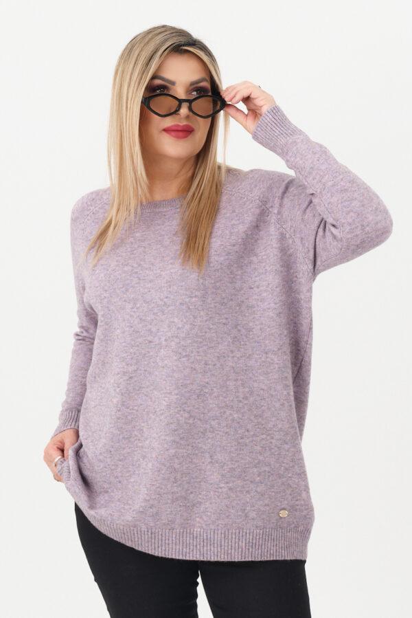 Ciepły sweter damski różowy oversize