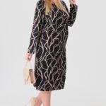 Dopasowana-sukienka-z-marszczeniem-czarno-beżowa (10)