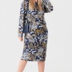 Dopasowana-sukienka-z-marszczeniem-granatowo-żółta (7)