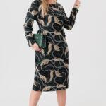 Dopasowana-sukienka-z-marszczeniem-zielono-beżowa (7)